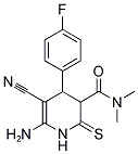 6-AMINO-5-CYANO-4-(4-FLUOROPHENYL)-N,N-DIMETHYL-2-THIOXO-1,2,3,4-TETRAHYDROPYRIDINE-3-CARBOXAMIDE 结构式