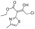 ETHYL (2E)-4-CHLORO-3-HYDROXY-2-(4-METHYL-1,3-THIAZOL-2-YL)BUT-2-ENOATE 结构式