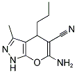 6-Amino-3-methyl-4-propyl-1,4-dihydropyrano[2,3-c]pyrazole-5-carbonitrile 结构式
