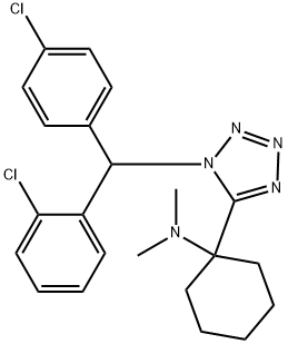 1-(1-((2-CHLOROPHENYL)(4-CHLOROPHENYL)METHYL)-1H-TETRAZOL-5-YL)-N,N-DIMETHYLCYCLOHEXANAMINE 结构式