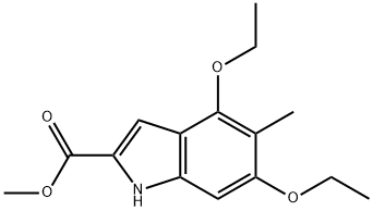4,6-二乙氧基-5-甲基-1H-吲哚-2-羧酸甲酯 结构式