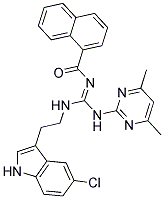 N-[2-(5-CHLORO-1H-INDOL-3-YL)ETHYL]-N'-(4,6-DIMETHYL-2-PYRIMIDINYL)-N'-(1-NAPHTHOYL)GUANIDINE 结构式