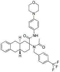 (4AR,9AS)-N-(4-MORPHOLINOPHENYL)-2-(N-(4-(TRIFLUOROMETHYL)BENZYL)ACETAMIDO)-1,2,3,4,4A,9,9A,10-OCTAHYDROANTHRACENE-2-CARBOXAMIDE 结构式