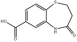 4-OXO-2,3,4,5-TETRAHYDRO-1,5-BENZOTHIAZEPINE-7-CARBOXYLIC ACID 结构式