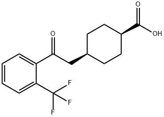 CIS-4-[2-OXO-2-(2-TRIFLUOROMETHYLPHENYL)ETHYL]CYCLOHEXANE-1-CARBOXYLIC ACID 结构式