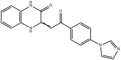 3-[2-(4-IMIDAZOL-1-YL-PHENYL)-2-OXO-ETH-(Z)-YLIDENE]-3,4-DIHYDRO-1H-QUINOXALIN-2-ONE 结构式