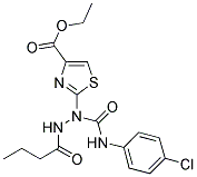 ETHYL 2-(2-BUTYRYL-1-{[(4-CHLOROPHENYL)AMINO]CARBONYL}HYDRAZINO)-1,3-THIAZOLE-4-CARBOXYLATE 结构式