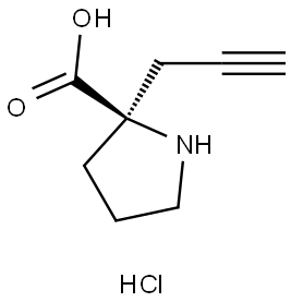 2-(2-丙炔基)-L-脯氨酸盐酸盐 结构式