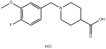 1-(4-FLUORO-3-METHOXYBENZYL)PIPERIDINE-4-CARBOXYLIC ACID HYDROCHLORIDE 结构式