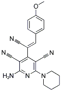 2-AMINO-4-[(Z)-1-CYANO-2-(4-METHOXYPHENYL)VINYL]-6-PIPERIDIN-1-YLPYRIDINE-3,5-DICARBONITRILE 结构式