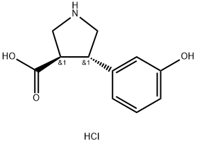 (3R,4S)-4-(3-羟基苯基)吡咯烷-3-羧酸酯酸盐 结构式