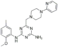 N2-(2-METHOXY-5-METHYLPHENYL)-6-((4-(PYRIDIN-2-YL)PIPERAZIN-1-YL)METHYL)-1,3,5-TRIAZINE-2,4-DIAMINE 结构式