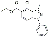 ETHYL-4-CHLORO-1-PENYL-3-METHYL-1H-INDAZOLE-5-CARBOXYLATE 结构式