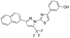 3-{2-[3-(2-NAPHTHYL)-5-(TRIFLUOROMETHYL)-1H-PYRAZOL-1-YL]-1,3-THIAZOL-4-YL}PHENOL 结构式