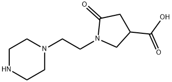 5-氧代-1-(2-(哌嗪-1-基)乙基)吡咯烷-3-羧酸 结构式