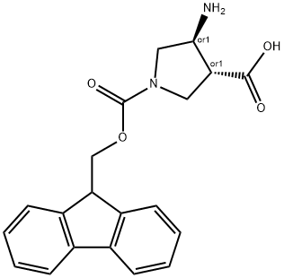 TRANS-4-AMINO-1-FMOC-PYRROLIDINE-3-CARBOXYLIC ACID 结构式