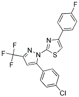 2-[5-(4-CHLOROPHENYL)-3-(TRIFLUOROMETHYL)-1H-PYRAZOL-1-YL]-4-(4-FLUOROPHENYL)-1,3-THIAZOLE 结构式