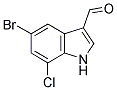 5-BROMO-7-CHLORO-1H-INDOLE-3-CARBALDEHYDE 结构式