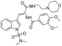 (Z)-N-(1-(1-(N,N-DIMETHYLSULFAMOYL)-1H-INDOL-3-YL)-3-(2-MORPHOLINOETHYLAMINO)-3-OXOPROP-1-EN-2-YL)-3,4-DIMETHOXYBENZAMIDE 结构式