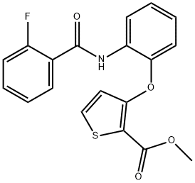 METHYL 3-(2-[(2-FLUOROBENZOYL)AMINO]PHENOXY)-2-THIOPHENECARBOXYLATE 结构式