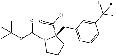 BOC-(R)-ALPHA-(3-TRIFLUOROMETHYL-BENZYL)-PROLINE 结构式