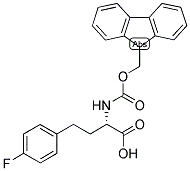 (S)-2-(9H-FLUOREN-9-YLMETHOXYCARBONYLAMINO)-4-(4-FLUORO-PHENYL)-BUTYRIC ACID 结构式