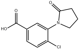 4-氯-3-(2-氧代吡咯烷-1-基)苯甲酸 结构式