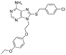 8-(4-CHLORO-BENZYLSULFANYL)-9-[2-(4-ETHOXY-PHENOXY)-ETHYL]-9H-PURIN-6-YLAMINE 结构式