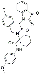 1-(2-(2,3-DIOXOINDOLIN-1-YL)-N-(4-FLUOROBENZYL)ACETAMIDO)-N-(4-METHOXYPHENYL)CYCLOHEXANECARBOXAMIDE 结构式
