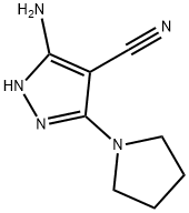 5-氨基-3-(吡咯烷-1-基)-1H-吡唑-4-腈 结构式