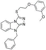 9-BENZYL-3-[2-(3-METHOXY-PHENOXY)-ETHYLSULFANYL]-9H-BENZO[4,5]IMIDAZO[2,1-C][1,2,4]TRIAZOLE 结构式