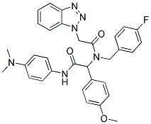 2-(2-(1H-BENZO[D][1,2,3]TRIAZOL-1-YL)-N-(4-FLUOROBENZYL)ACETAMIDO)-N-(4-(DIMETHYLAMINO)PHENYL)-2-(4-METHOXYPHENYL)ACETAMIDE 结构式