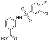 3-(3-CHLORO-4-FLUOROPHENYLSULFONAMIDO)BENZOIC ACID 结构式