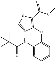 METHYL 3-(2-[(2,2-DIMETHYLPROPANOYL)AMINO]PHENOXY)-2-THIOPHENECARBOXYLATE 结构式