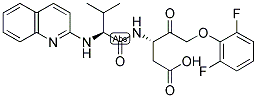 N-(2-QUINOLYL)VALYL-ASPARTYL-(2,6-DIFLUOROPHENOXY)METHYL KETONE 结构式