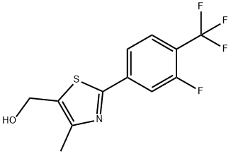 2-[3-FLUORO-4-(TRIFLUOROMETHYL)PHENYL]-4-METHYL-5-HYDROXYMETHYL THIAZOLE 结构式