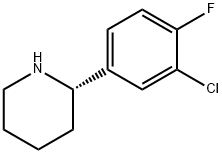 (S)-2-(3-氯-4-氟苯基)哌啶 结构式