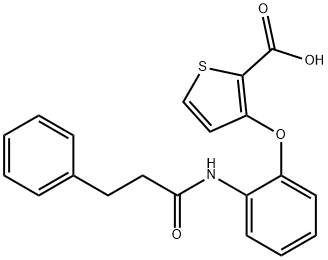 3-(2-[(3-PHENYLPROPANOYL)AMINO]PHENOXY)-2-THIOPHENECARBOXYLIC ACID 结构式