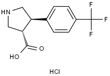(+/-)-trans-4-(4-Trifluoromethylphenyl)pyrrolidine-3-carboxylic acid hydrochloride 结构式
