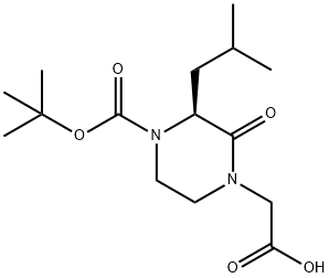 (3S)-4-BOC-1-CARBOXYMETHYL-3-ISOBUTYL-PIPERAZIN-2-ONE 结构式