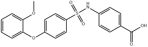 4-[4-(2-甲氧基苯氧基)苯基磺酰胺]苯甲酸 结构式