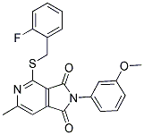 4-[(2-FLUOROBENZYL)THIO]-2-(3-METHOXYPHENYL)-6-METHYL-1H-PYRROLO[3,4-C]PYRIDINE-1,3(2H)-DIONE 结构式