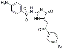 4-Amino-N-{(5Z)-5-[2-(4-bromophenyl)-2-oxoethylidene]-4-oxo-4,5-dihydro-1H-imidazol-2-yl}benzenesulfonamide 结构式