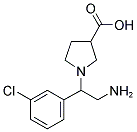 1-[2-Amino-1-(3-chloro-phenyl)-ethyl]-pyrrolidine-3-carboxylic acid 结构式