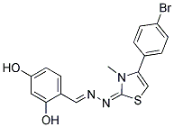 2,4-DIHYDROXYBENZALDEHYDE [(2E)-4-(4-BROMOPHENYL)-3-METHYL-1,3-THIAZOL-2(3H)-YLIDENE]HYDRAZONE 结构式