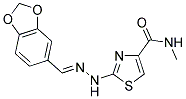 2-[(2E)-2-(1,3-Benzodioxol-5-ylmethylene)hydrazino]-N-methyl-1,3-thiazole-4-carboxamide 结构式