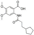 2-[(3-CYCLOPENTYLPROPANOYL)AMINO]-4,5-DIMETHOXYBENZOIC ACID 结构式