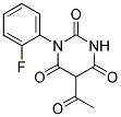 5-Acetyl-1-(2-fluorophenyl)pyrimidine-2,4,6(1H,3H,5H)-trione 结构式