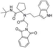 1-(N-(2-(1H-INDOL-3-YL)ETHYL)-2-(1,3-DIOXOISOINDOLIN-2-YL)ACETAMIDO)-N-TERT-BUTYLCYCLOPENTANECARBOXAMIDE 结构式