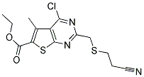 4-氯-2-(((2-氰基乙基)硫基)甲基)-5-甲基噻吩并[2,3-D]嘧啶-6-羧酸乙酯 结构式